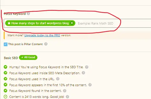 rank math seo , on page seo